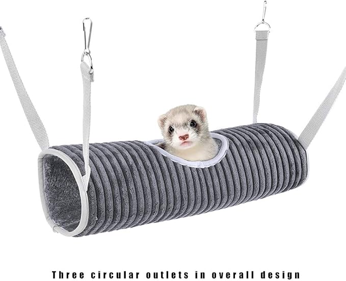 Ferret Tunnel Hanging Hammock Bed, Small Animal Rats Squirrel Toy