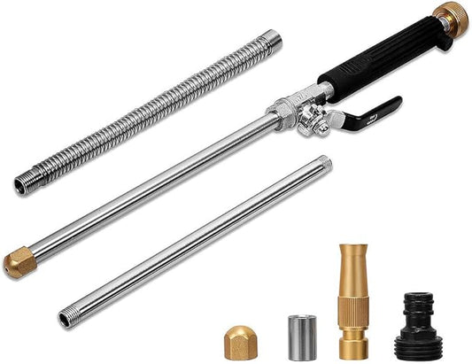 Hydro Jet High Pressure Power Washer-high pressure cleaning tool Extra Long Extendable Wand,Flexible Water Hose Universal Nozzle,Gutter Patio Car Pet Window Cleaning tool black
