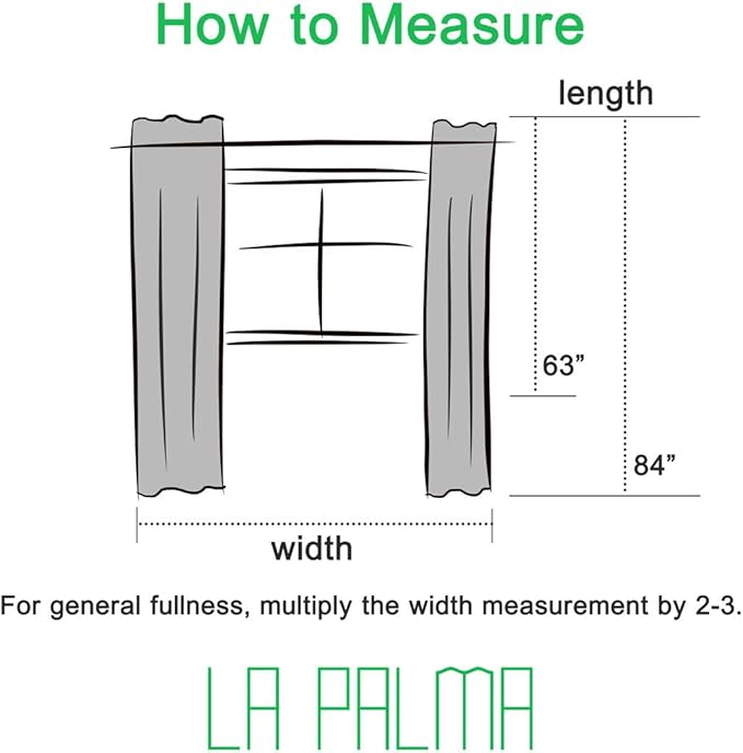 LA PALMA Thermal Insulated Blackout Darkening Grommet Living Room Curtains Window Drapes for Bedroom Pack of 2 Panels