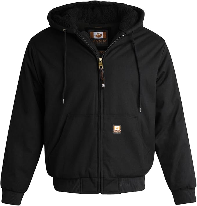 CANADA WEATHER GEAR Mens Winter Puffer Jacket - Heavyweight Insulated Ski Jacket Hooded Mens Coats Weather Resistant Coat