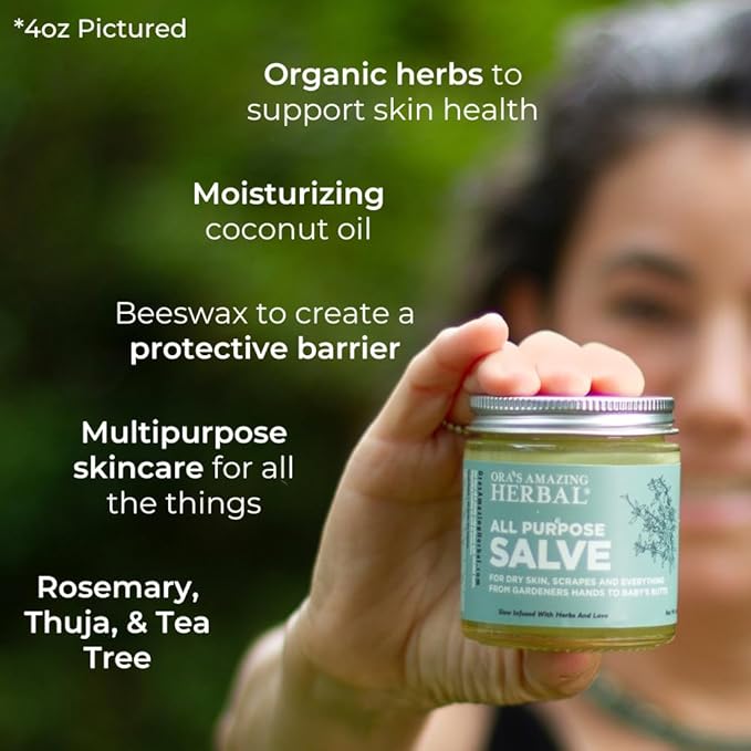 Ora's Amazing Herbal, Hand Salve for Men, Healing Ointment, Foot Balm, Calendula Cream, Salve, Comfrey Salve, All Purpose Salve, Cracked Heels, Cuticle Cream