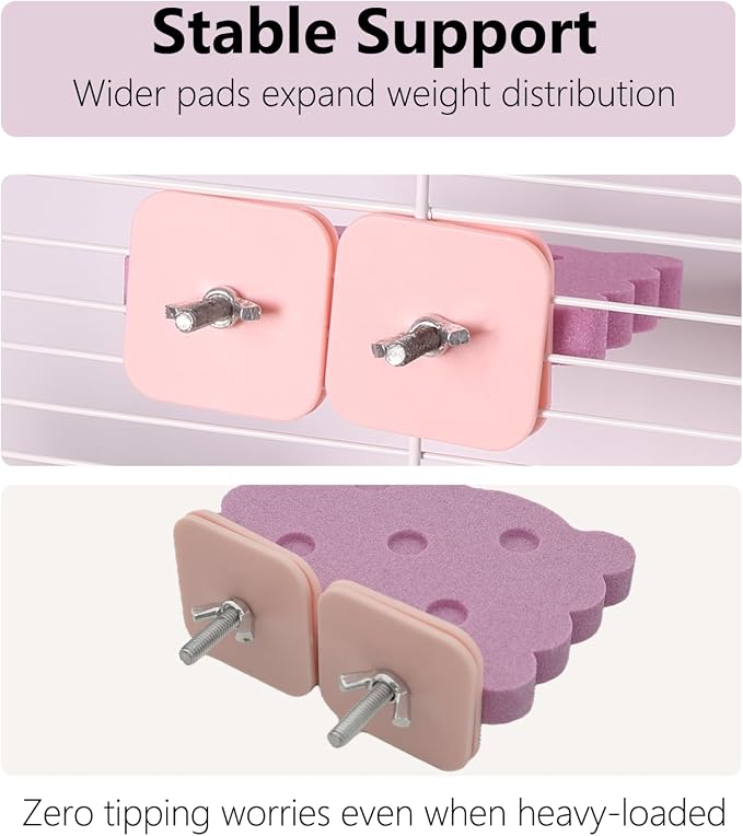 Bird Perch Stand for Parrots – Natural Ceramic Grinding Stick for Beak, A Safe, Non-Shedding Chewing and Claw-Trimming Perch for Parrots (Pink, Medium Size)
