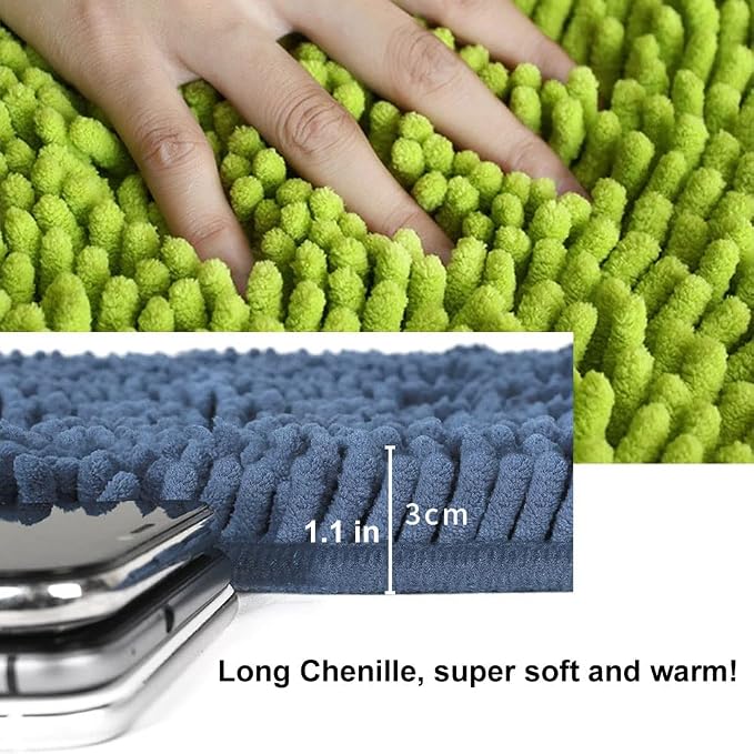 Guinea Pig Fleece, 47x24 in Cage Liner, Washable Non-Slip Mat（Pink） | Chenille fleece, absorbent 3-layer design, non-slip TPR backing, machine washable, for small animal cages