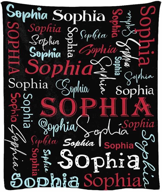 InterestPrint Personalized Baby Blankets with Name, Newborn Baby Girl Gifts Colorful Custom Baby Name Blanket Baby Gifts for Newborn Baby Shower Customized Pink Blanket for Baby Girl