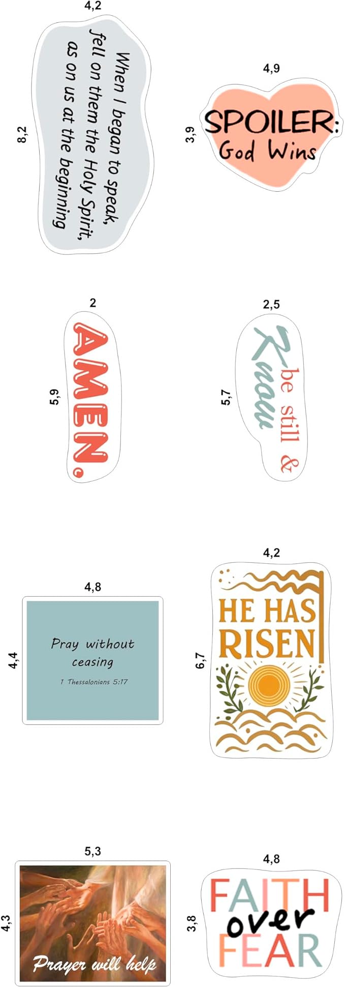 100Pcs Christian Religious Stickers - Prayer Board Supplies Kit for Women - Christian Gifts, Party Supplies - Faith, Praying Stickers- Gift for Women & Men