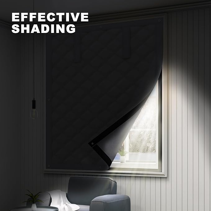 Thermal Window Cover for Winter,47" X 63" for Window Insulation for Summer Heat, Oxford Cloth Cotton Layer Thermal Window Cover to Keep Heat, Window Heat Blocker Fits Up to 3 x 5 Ft Window