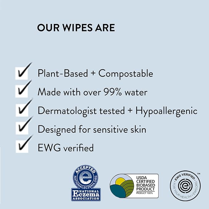 The Honest Company Clean Conscious Multi-Use Wipes Unscented Hypoallergenic Baby for Sensitive Skin 99% Water Plant-Based Compostable Geo Mood 288 Count