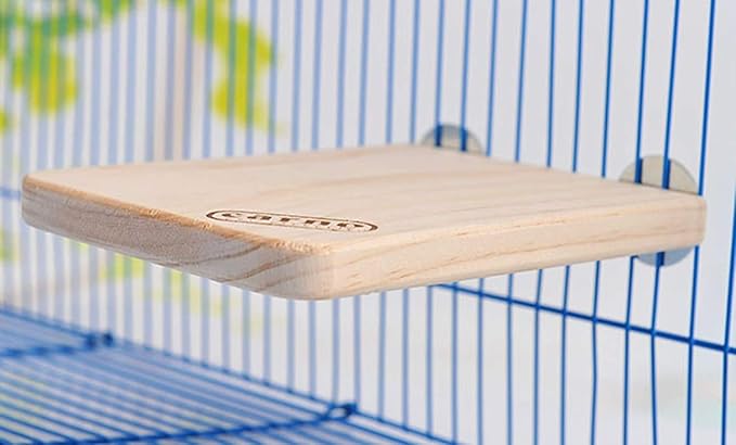 Litewoo Bird Wood Perch Platform Stand Shelf for Parrot Budgie Parakeet, S | Natural wood, smooth sanded surface for chew/stand, for small-medium birds/cockatiel/conure/cockatoo/cage, 6.10x3.15x0.59in