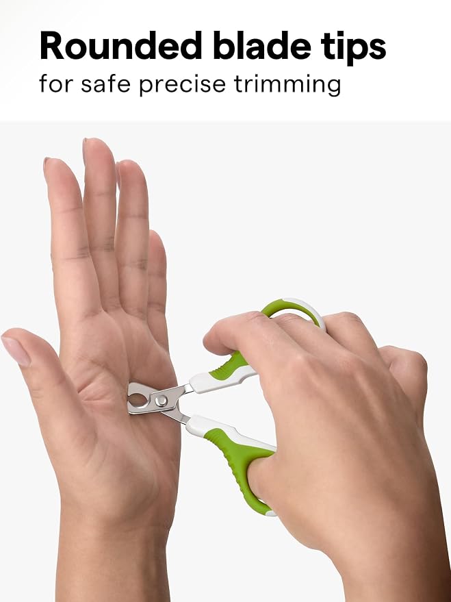 Pet Nail Clippers for Indoor Cats & Small Animals - Precision Angled Blades & Steady Grip - Ideal for Kittens Tiny Dogs Rabbits Birds - Nail Trimmer & Claw Scissors for Home Grooming - eBook + App