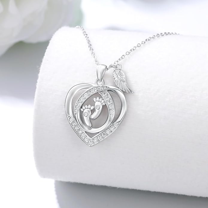 Angel Heart Miscarriage necklace loss of pregnancy for Mother 925 Sterling Silver necklace