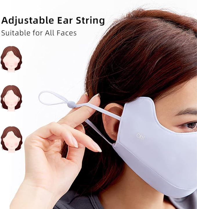 Sun Protection UPF 50+ UV Face Cover Summer Face Mask Neck Gaiter with Ear Loops SLN3M308
