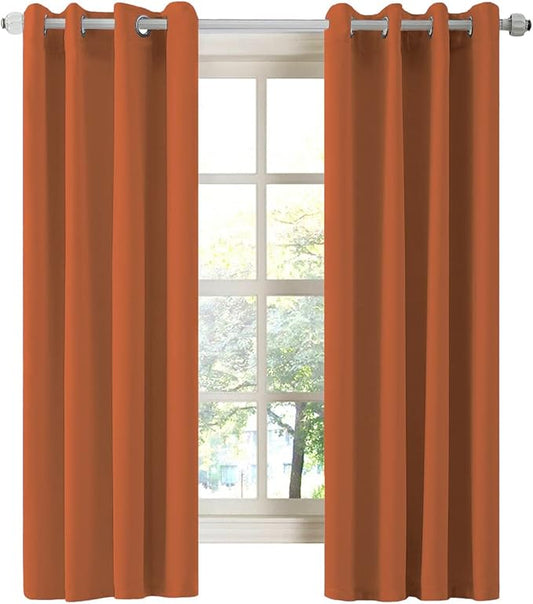 LA PALMA Thermal Insulated Blackout Darkening Grommet Living Room Curtains Window Drapes for Bedroom Pack of 2 Panels