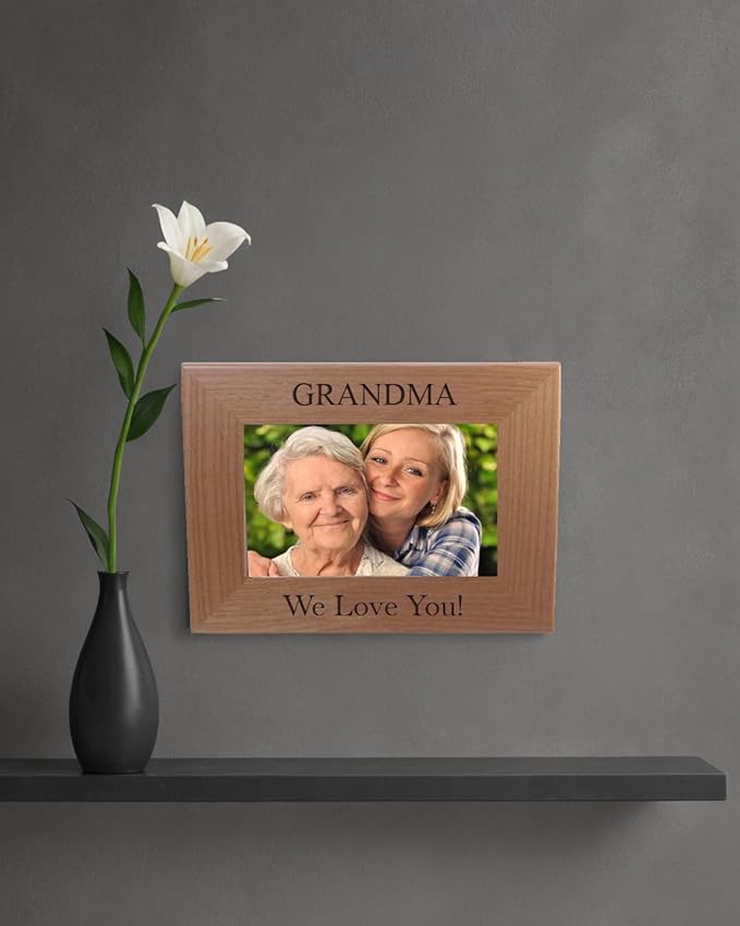 Personalized Add Your Custom Text Hanging/Tabletop Wall Natural Alder Wood Picture Photo Frame Customizable (8x10-inch Horizontal)
