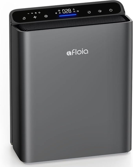 Afloia Air Purifiers for Bedroom - Air Purifiers for Home Large Room Up to 2000Ft², 3-Stage Filter with Laser Air Quality Sensor for Pets Hair Dander Pollen Allergies Dust Mold Odor Smoke, Grey