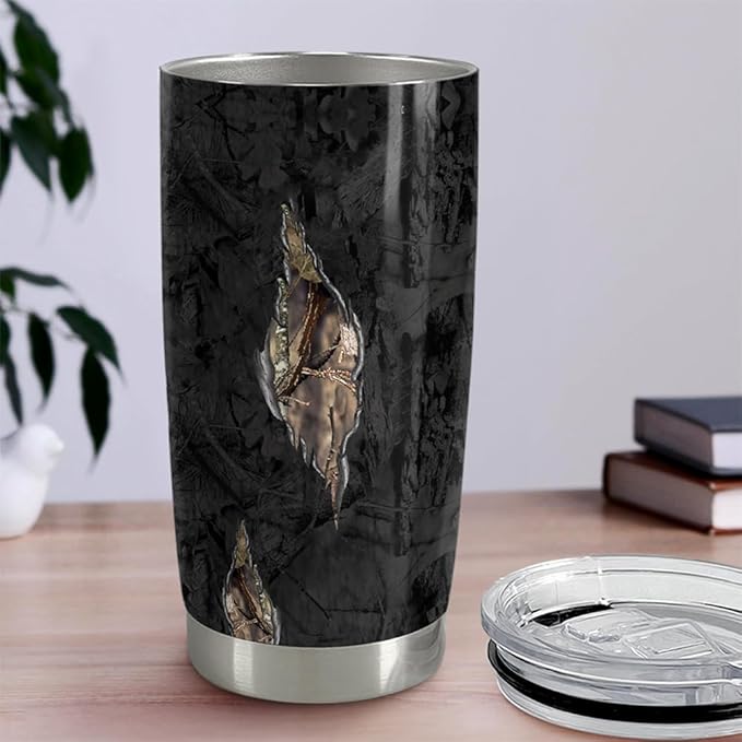 Hunting Tumbler 20oz Stainless Steel Insulated Coffee Travel Mug Cup for Men Hunter Gifts for Hunting Lovers on Birthday Christmas Fathers Day