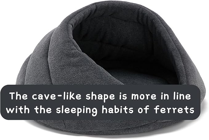 Ferret Bed Cave and Hideouts Comfortable，Ferret Hideaway Bed Accessories for Cage Ferret Beds and Hideouts Safe & Cozy for All Ages Ferrets(Grey) (Grey)