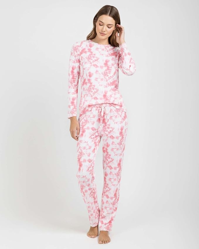 Real Essentials 2 Pack: Women's Comfy Pajama Sets - Short & Long Sleeve Ladies Loungewear Sleepwear PJs (Available In Plus)