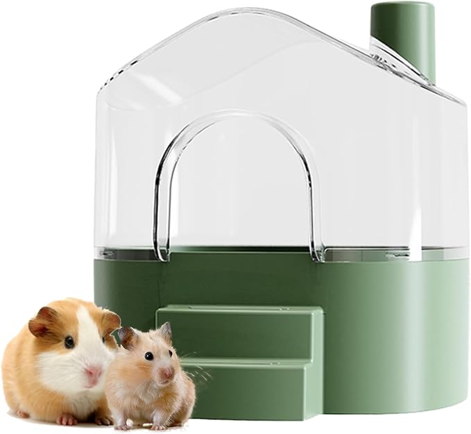 Hamster Sand Bath Container Large Acrylic Hamster Bath Box(Green) | Hamster Bathtub Digging Sand Container for Pygmy Hamsters, Chinchilla, Rats, Mice, Gerbils, Other Small Animal