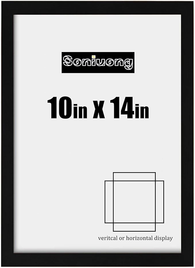 10x14 inch Wood Picture Frames for Wall Hanging,Diamond Painting Frames Rectangle Baby Scan Picture Frame for Family Walls Decoration,Anniversary,Wedding,Christmas,Halloween,Shower,Certificate (Black)