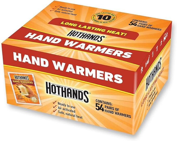 HotHands 54-Count Hand Warmers, Long Lasting, Safe, Natural, Odorless, Air Activated