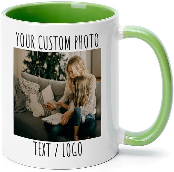Custom Mug - Personalized Coffee Mug with Image, Logo, or Text | Custom Photo Cup | Customized 11 Oz Ceramic Tea Cup Taza Personalizadas Custom Gifts for Men & Women