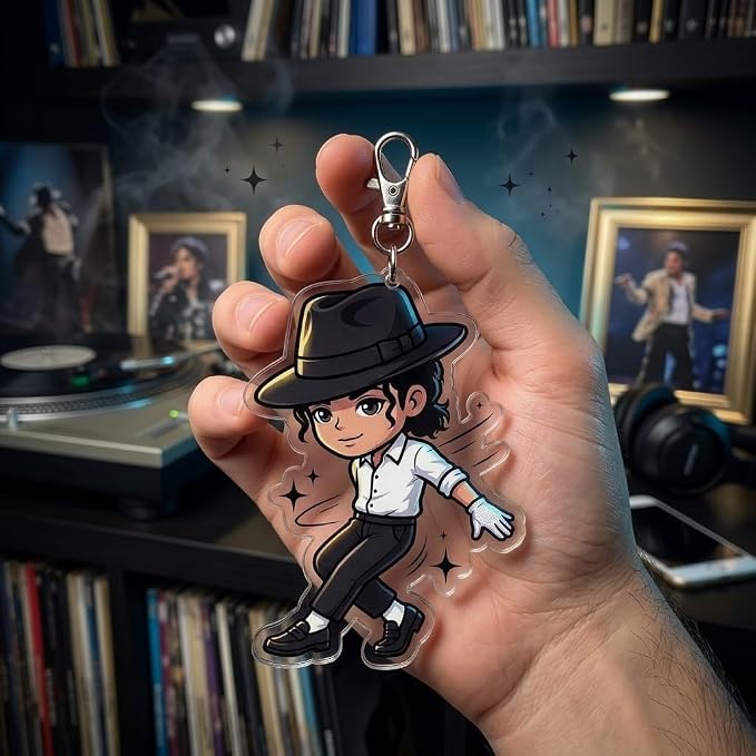 PumpCar Acrylic Keychain Double-Sided Charm Key Ring with Metal Clip Backpack Charm Bag and Car Key Accessory Collectible