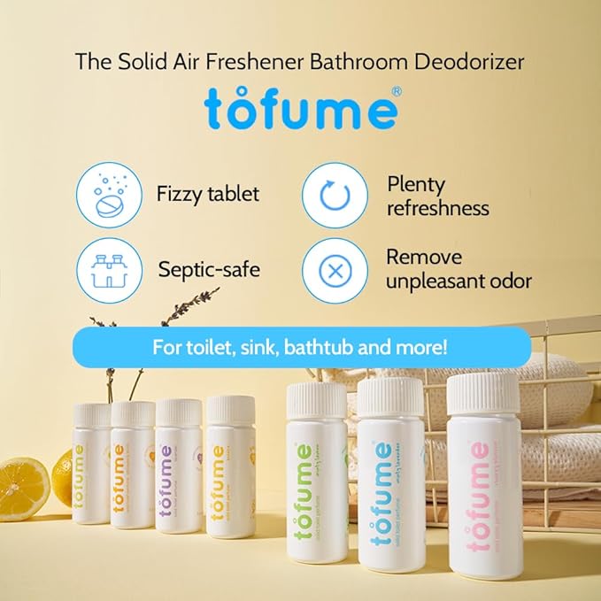 Effervescent Bathroom Air Freshener - Floral Lavender - Toilet Deodorizer, Bathroom Odor Eliminator, Flushable Air Freshener Toilet Tablets, 2 Pack (60 Tablets)