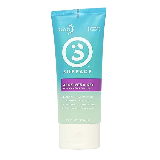 Surface Aloe Vera Gel, Sunburn Relief and After Sun Care, Cooling Hydrating Gel for Face and Body, Non-Greasy Fast-Absorbing Moisturizer for Post Sun Exposure, After Run or Outdoor Recovery
