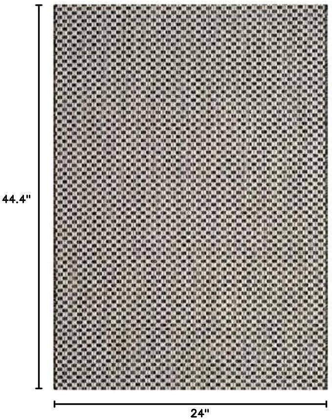 SAFAVIEH Washable Rug Outdoor Courtyard Collection - 2' x 3'7", Black & Light Grey, Non-Shedding & Easy Cleaning, Ideal for Patio, Front Door, Entryway, Doormat (CY8653-37621)