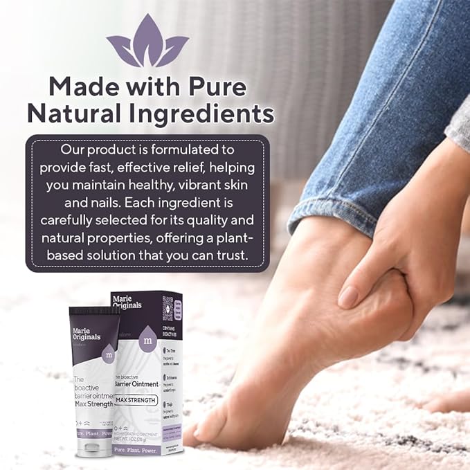 Marie Originals Bioactive Barrier Ointment | Plant-Powered Formula - Rapid Relief for Jock Itch, Ringworm, Anti-Itch, Skin, & Nail Fungus - Fast Recovery Solution -1oz