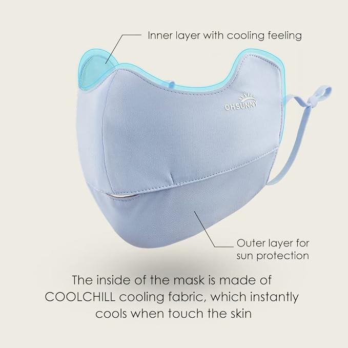 Sun Protection UPF 50+ UV Face Cover Summer Face Mask Neck Gaiter with Ear Loops SLN3M308