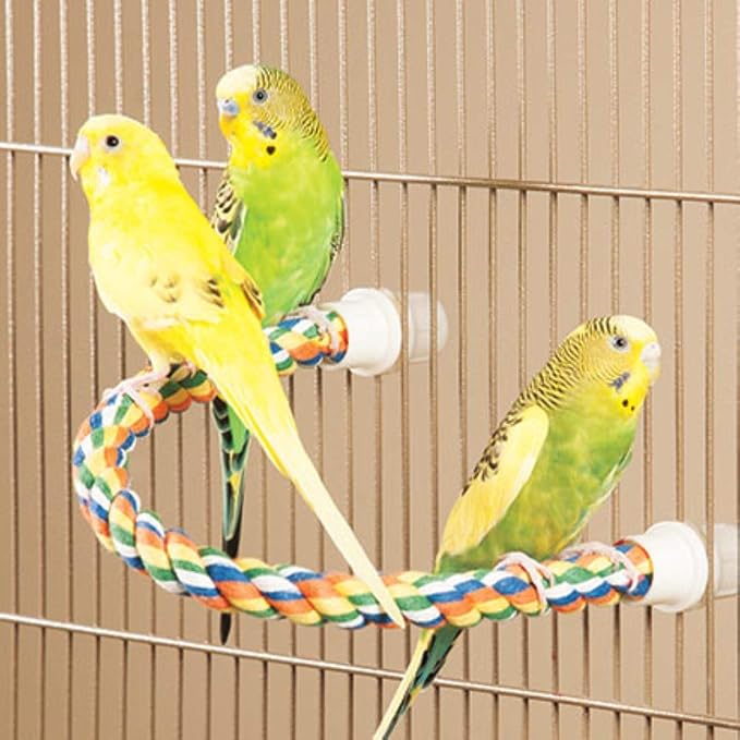JW Pet Comfy Perch For Birds Flexible Multi-color Rope, Medium - 21" Length