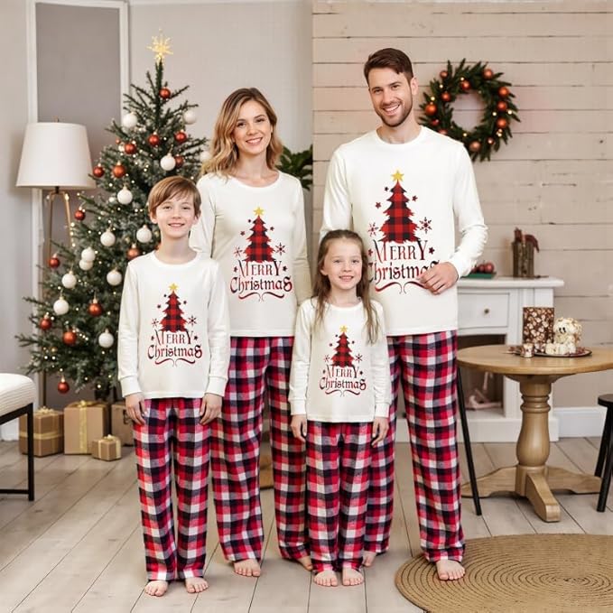Christmas Family Pajamas Matching Sets, Matching Christmas Pjs For Family and Dog, Holidays Jammies Family Pjs Set