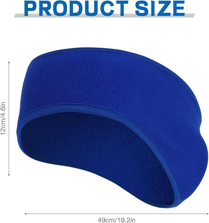 Ear Warmers Headband, Fleece Earmuffs Running Headband Winter Ear Covers Moisture Wicking Ski Sport Headband for Men & Women (19.2 inches, One Size, Cycling)
