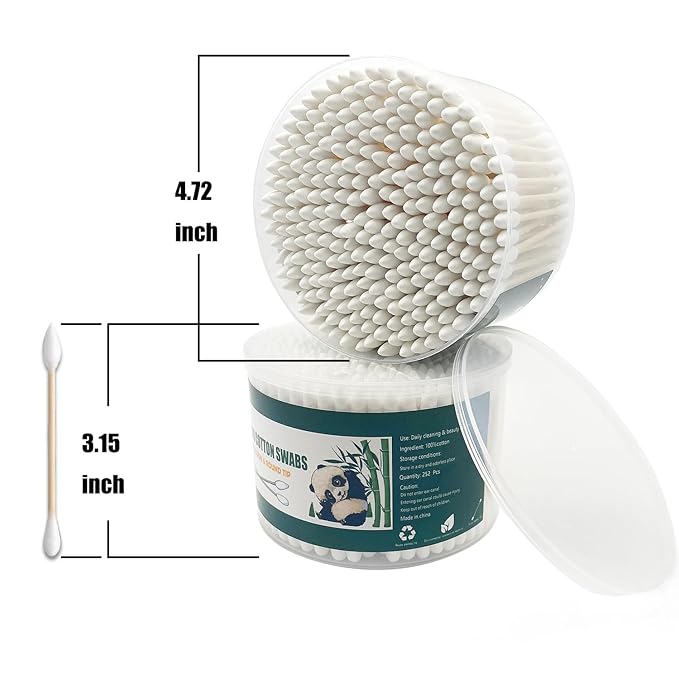 Thick Cotton Swabs,XL Size Natural Bamboo Cotton Buds,Precision & Round Tip 756pcs