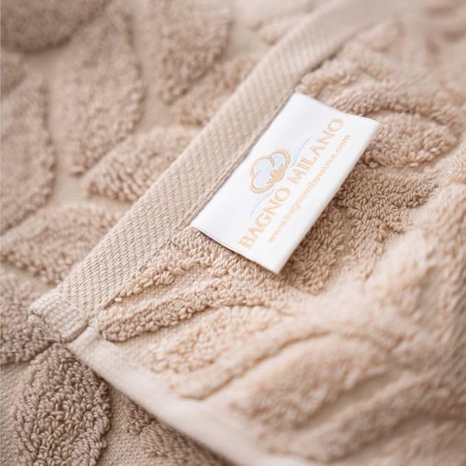 Turkish Cotton Ultra-Soft Plush Absorbent Quick Dry Bathroom Towel Set, Made in Turkey (Sand Beige, 2 pcs Bath Towel Set)