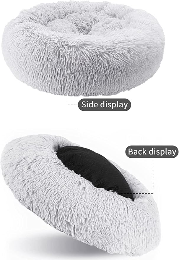 Nisrada Dog Bed for Small Medium Large Dogs, 27 inch Calming Dogs Bed, Washable-Round Cozy Soft Pet Bed for Puppy and Kitten with Slip-Resistant Bottom