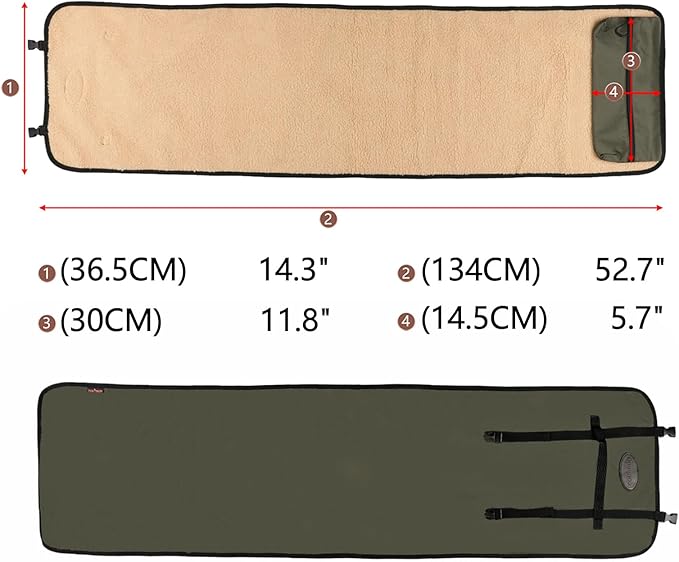 TOURBON Shooting Hunting Roll-up Gun Cleaning Mat Pad with Tool Storage Pocket