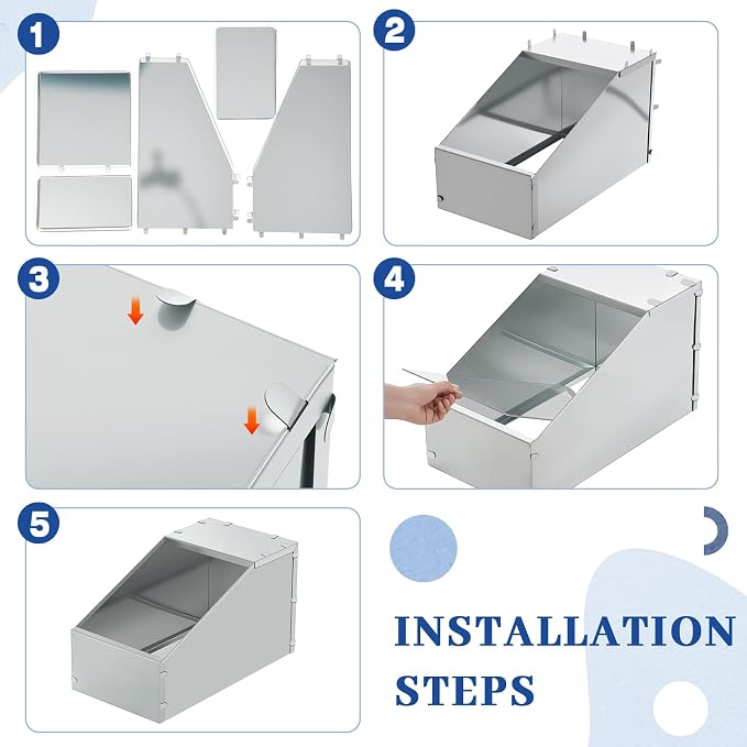 1 Pcs Galvanized Metal Rabbit Nesting Box Bunny Nest Hutch Hideout with Removable Acrylic Floor Breeding Natural Burrow Den Alternative for Rabbit Guinea Pigs Chinchillas (14.5 * 8.5 * 8 Inch)
