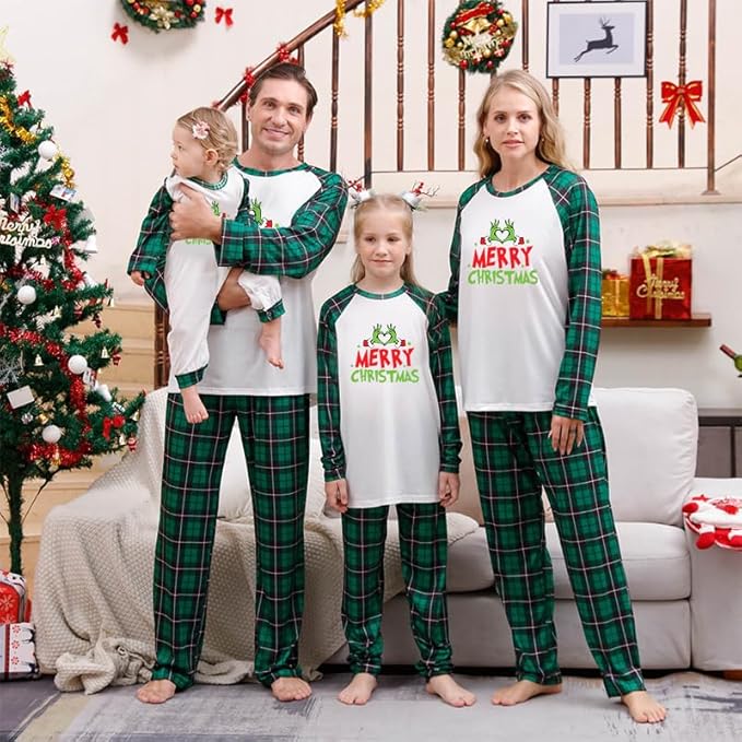 TEERAPHIQUE Christmas Pajamas for Family,Family Holiday Pajamas Matching Sets,Xmas Jammies for Couples