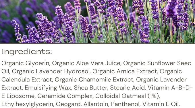 LAVENDER LANE Eczema Therapy Cream, 9 oz - Soothes Troubled Complexions, Intense Hydration, Organic Botanicals, Hypoallergenic