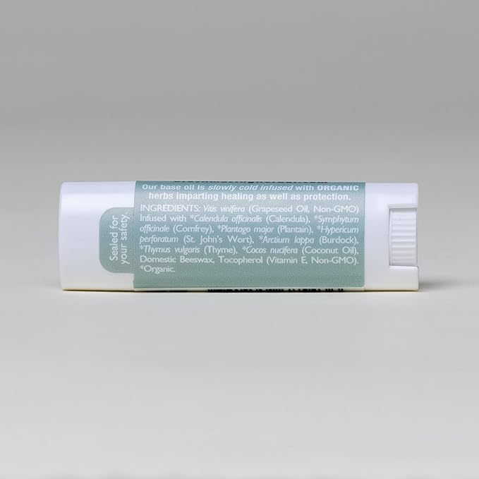 Unscented Lip Balm, Herbal Healing Lip Balm, Balm for Perioral Dermatitis, Very Dry Lips, Natural Fragrance Free Beeswax (Unscented Pack of 3)