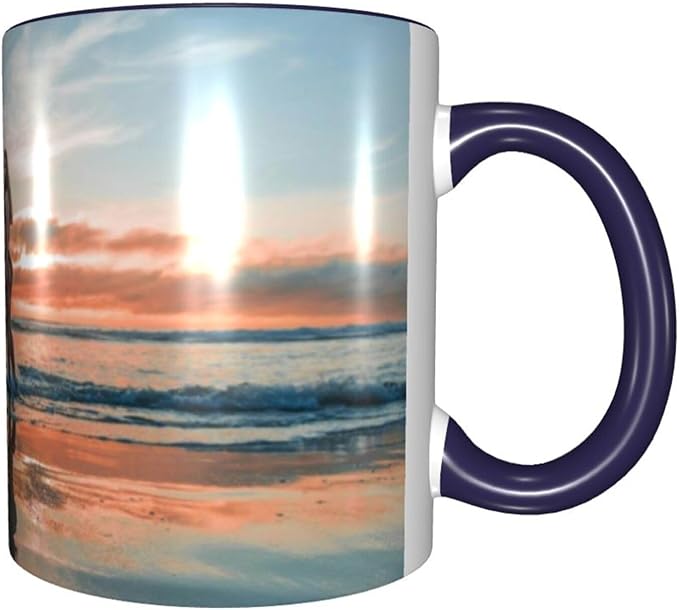 Custom Mugs and Coffee Cups Partial or Full Size Printed Creative Designs Customizable with Your Photos Images Text (Full-Width, Navy)