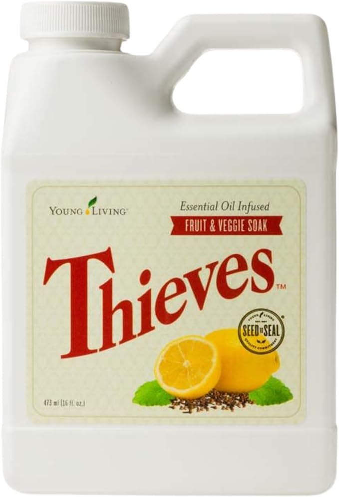 Young Living Thieves Fruit & Veggie Soak, 16 fl oz | Natural Home Care Cleanser | Gently Cleansing | Plant-Based | Infused with Water, Decyl Glucoside, Citric Acid, & Sodium Citrate