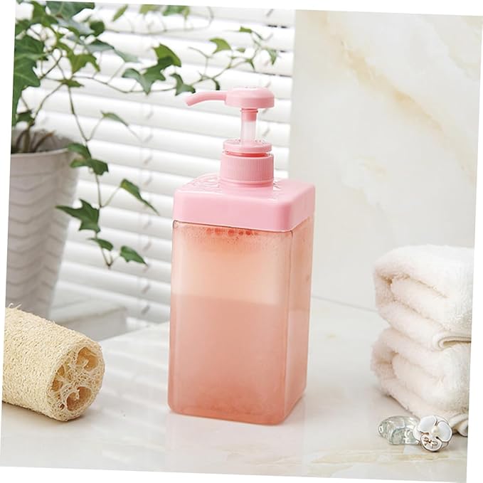 Mikinona 2pcs Eco-Friendly Lotion Bottles Reusable Pump Dispenser for Shampoo Conditioner Toiletries Random Color