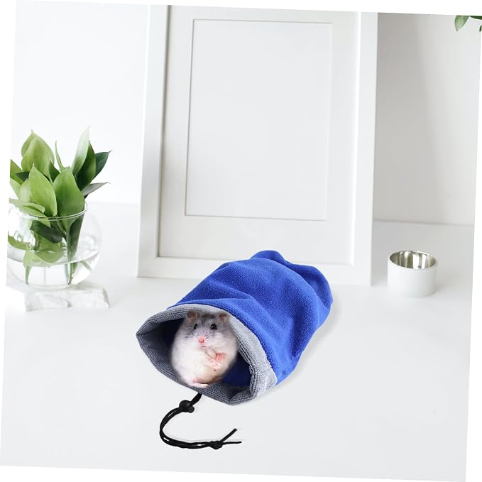 MERRYHAPY Ferret Grooming Towel Flannel Pet Bathrobe Drawstring Quick Dry Absorbent Towel for Small Animals
