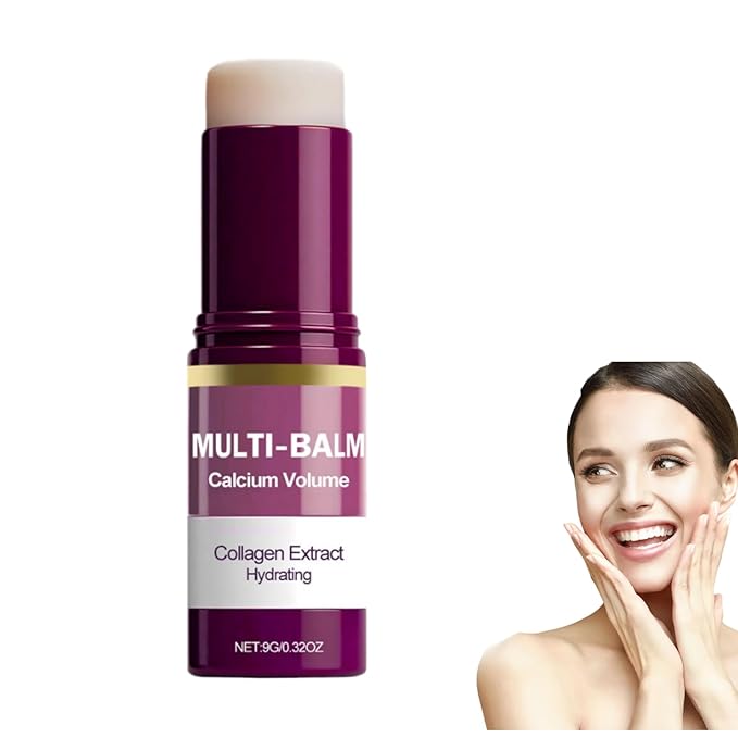 Multi Balm Stick - Hydrating & Firming Face Balm for Eyes, Lips & Neck - With Collagen & Vitamin E - Skin Barrier Care for Delicate Skin - 9g (1)