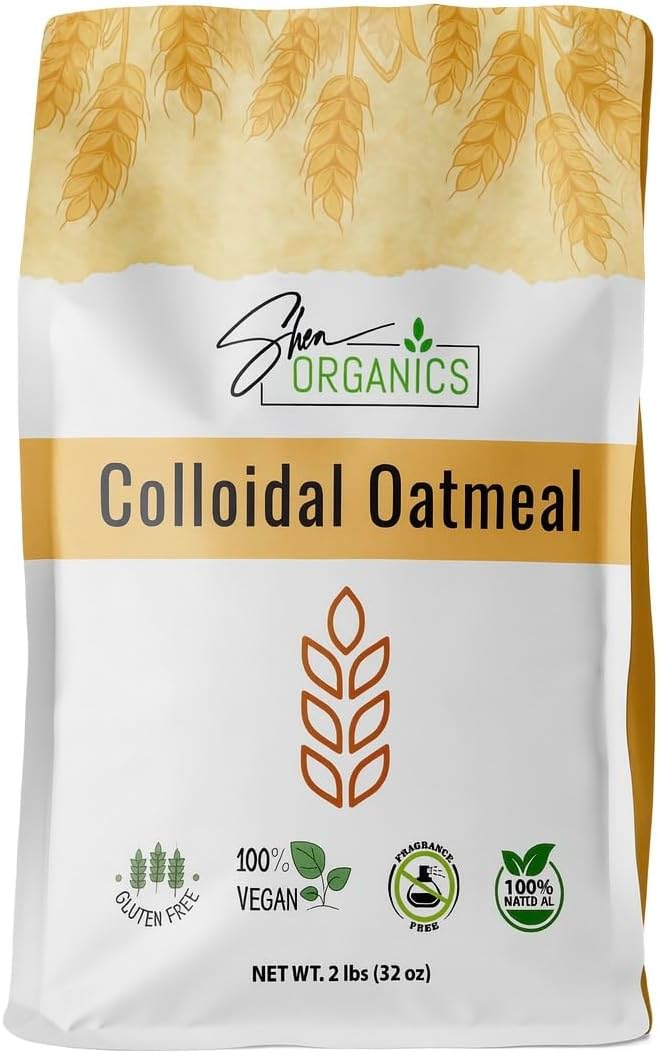 Shea Organics Colloidal Oatmeal, Soothing Bath & Skin Care Powder, Helps Soothe Itchy, Dry Skin, Safe for Babies & Adults, Great for Soap Making (32 Ounce - Pack of 1)