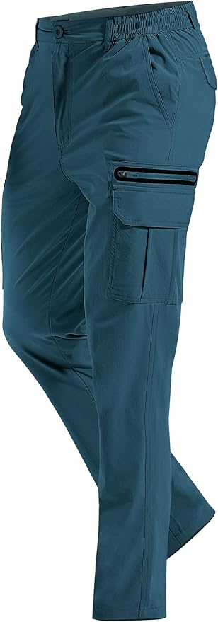 MOURCE Hiking Pants Men Lightweight Quick-Dry - Water Resistant Stretch Travel Pants with 7 Pockets for Outdoor Fishing