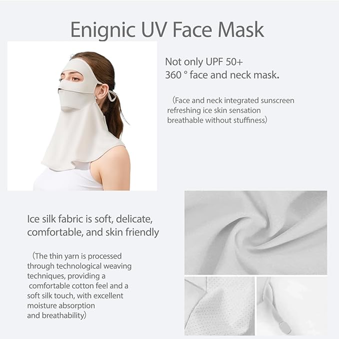 Face Cover for Sun Protection UPF 50+ UV Neck Protection UV Face Mask Covering Eye